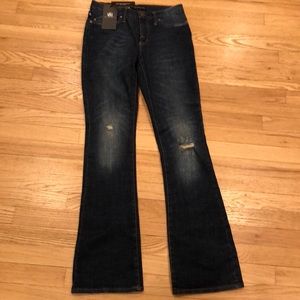 Rock & Republic Kasandra jeans distressed mid rise bootcut studs gothic size 4